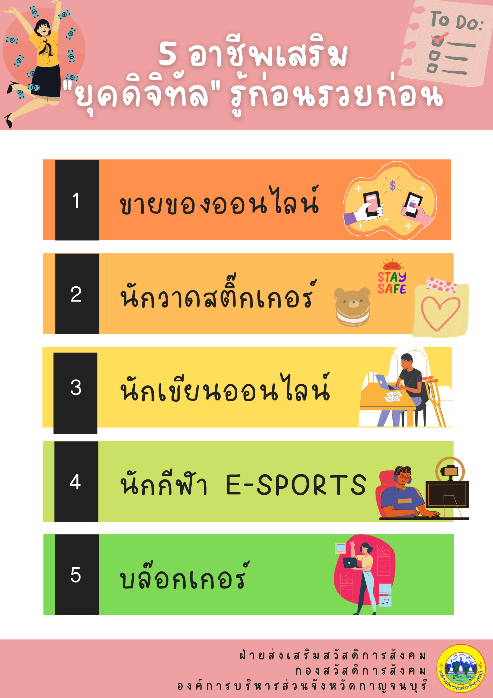 5 อาชพเสรม ยคดจทล