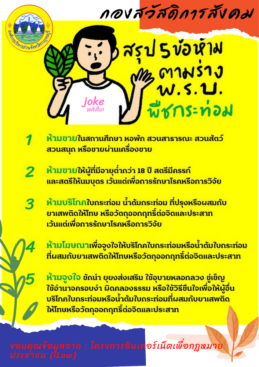 สรป 5 ขอหามตามราง พ.ร.บ. พชกระทอม resize